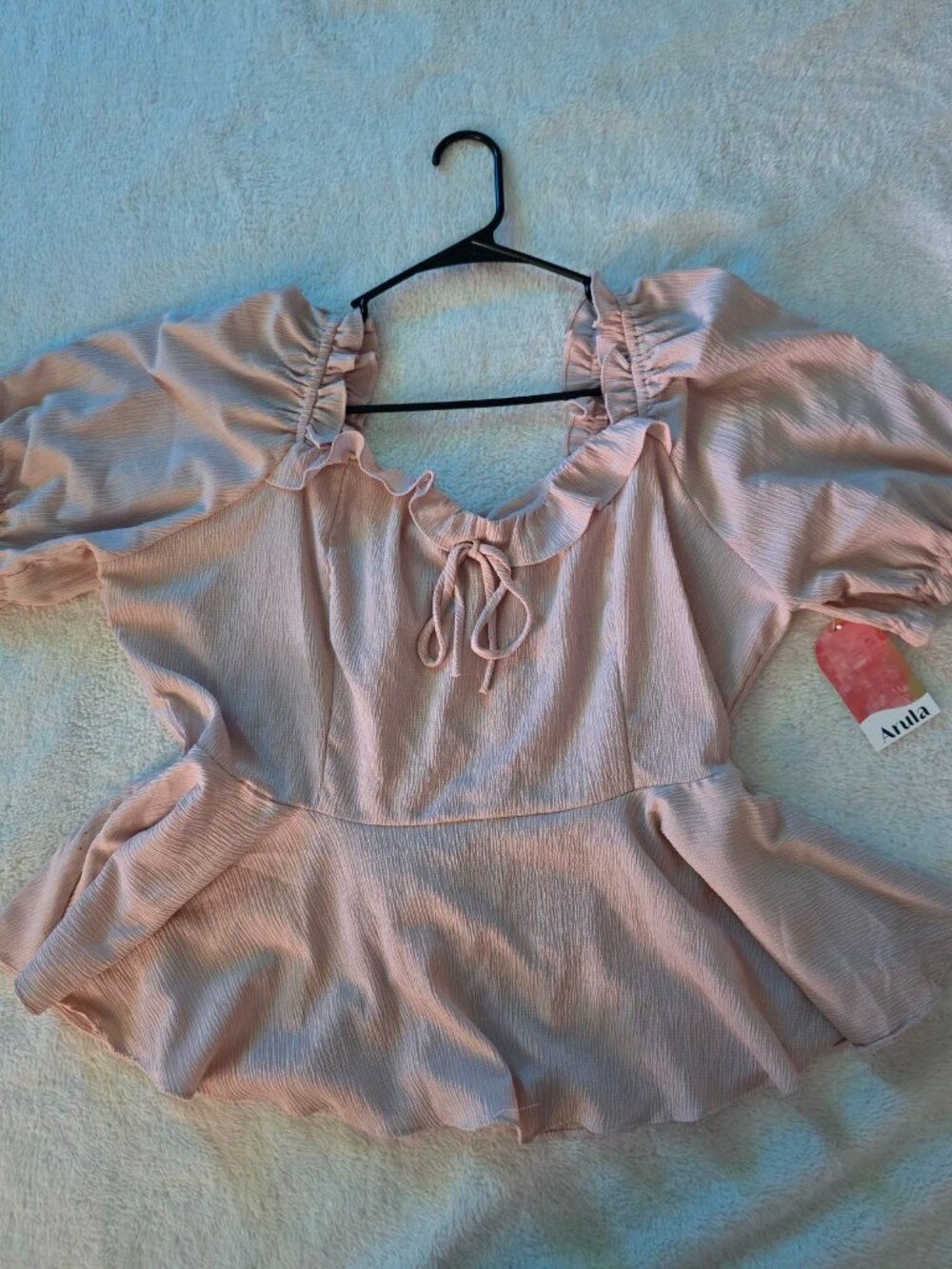 NWT Arula Soft Pink Off-The-Shoulder Ruffle Top Size C / 3X ($60 MSRP)